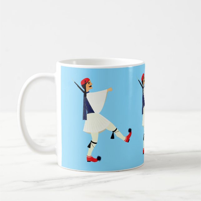 Mug Tsolias (Evzones) avec fustanella Grèce souvenir (Gauche)