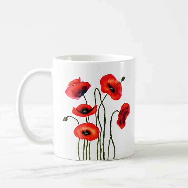 Mug Tu aimes maman | Pépites rouges d'aquarelle (Gauche)