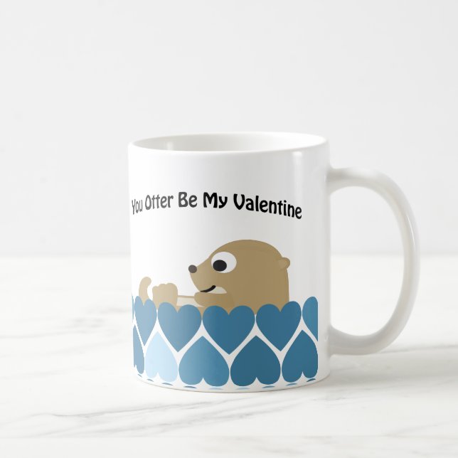Mug Tu dois être ma Saint-Valentin avec les coeurs (Droite)