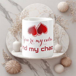 Mug Tu es mon calme et mon chaos Chéri Monogramme