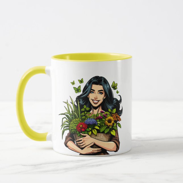 Mug Tu Grandis Fille ! Clin plante | Drôle toxicomane (Gauche)