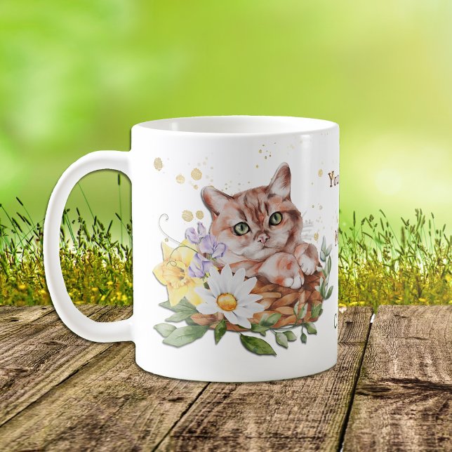 Mug Tu m'as eu à Meow Floral Cat (Créateur téléchargé)