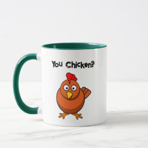 Mug Tu Poulet ?, Drôle Brown Caricature de coq