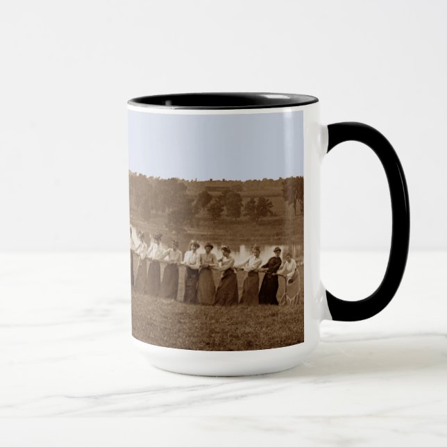 Mug Tug de guerre des années 1890 sepia Elgin IL (Droite)