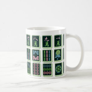 Mug Tuile chanceuse de Mahjong de roue du bleu huit