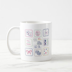 Mug Tuiles Inspirées de Mahjong & Collage de Porte-Bon