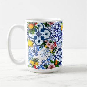 Mug tuiles siciliennes, majolica, citrons, agrumes 