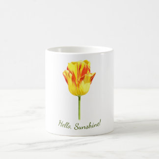 Mug Tulipe rouge et jaune personnalisée