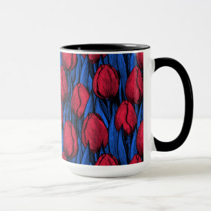 Mug Tulipes en rouge et bleu
