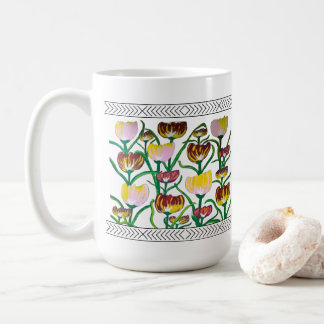Mug Tulipes multicolores abstraites