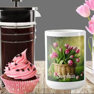 Mug Tulipes roses dans le panier