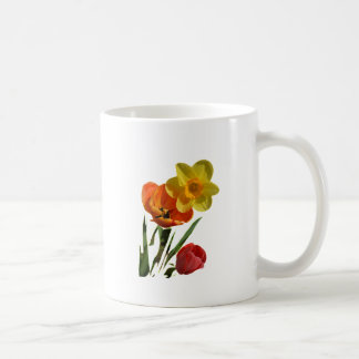 Mug Tulipes rouges et fleurs de jonquilles jaunes