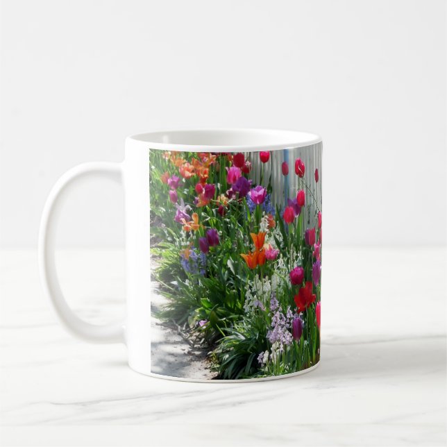 Mug Tulips jardin piquetté blanc clôture Ghiradelli (Gauche)