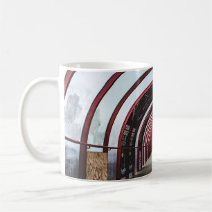 MUG TUNNEL VIDE EN VERRE ROUGE ET BLANC