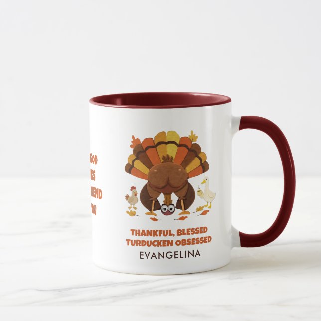 Mug TURDUCKEN OBSESSED Fun Thanksgiving FRIENDSGIVING (Droite)