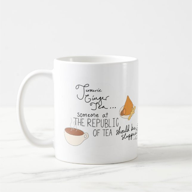 Mug Turmeric, Gingembre, Citation De Thé Amusant (Gauche)