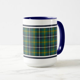 Mug Turnbull Clan Hunter Tartan Navy et Green Plaid