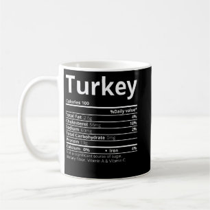 Mug Turquie Valeur nutritive Famille Amusante Thanksgi