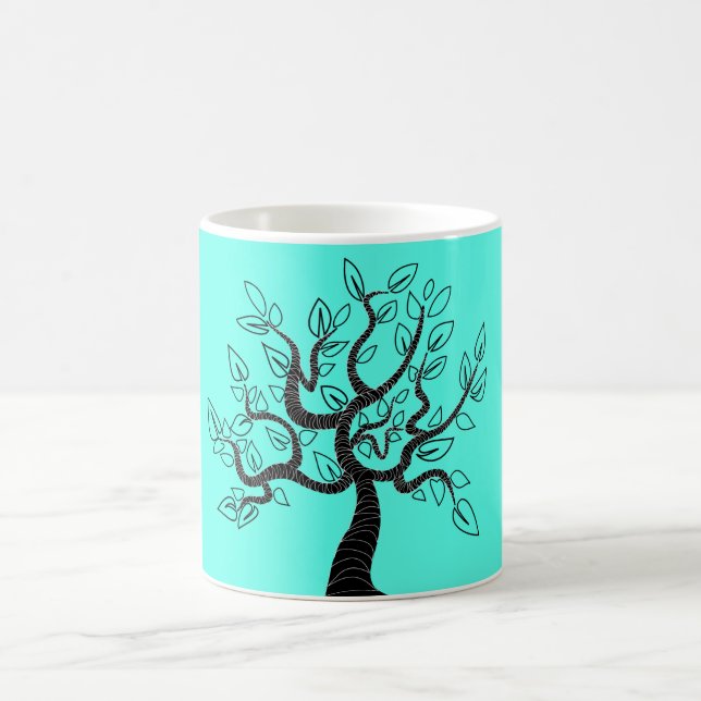 Mug turquoise avec arbre - Vos couleurs (Centre)