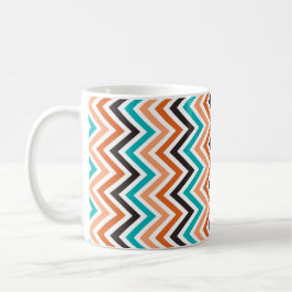 Mug Turquoise avec motif chevron aux tons orange
