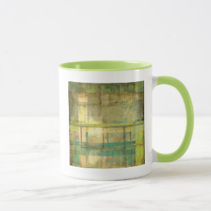 Mug Turquoise dorée et peinture abstraite de vert