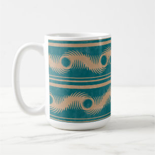 Mug Turquoise et Caramel Spiral Motif géométrique rayo