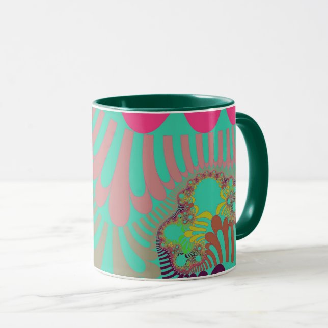 Mug Turquoise et rose (Devant droit)