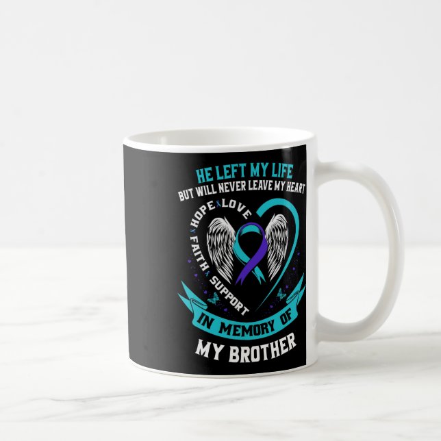 Mug Turquoise Et Violet En Mémoire De Mon Frère Suicid (Droite)