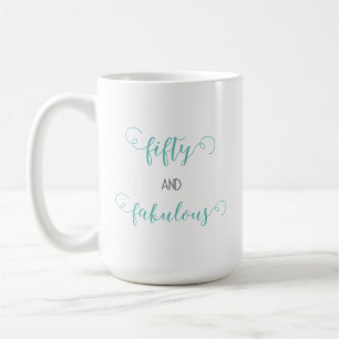 Mug Turquoise Grey 50 et fabuleux 50e anniversaire