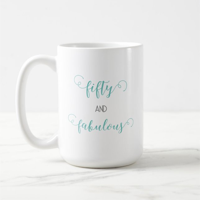 Mug Turquoise Grey 50 et fabuleux 50e anniversaire (Gauche)