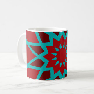 Mug Turquoise Marocain Et Motif Rouge