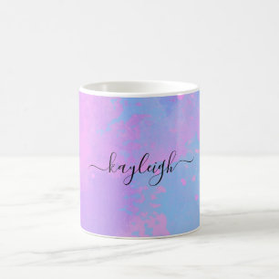 Mug Turquoise rose Abstrait