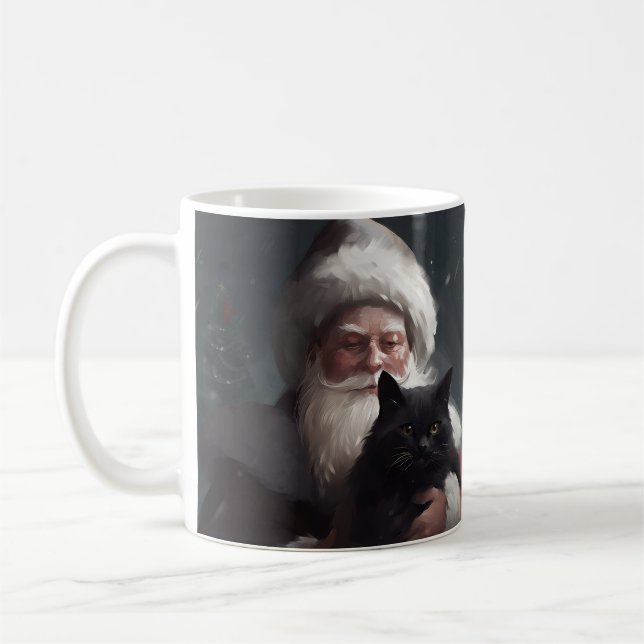 Mug Tuxedo Chat avec Noël Festif du Père Noël (Gauche)