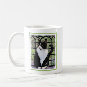 Mug Tuxedo Chat dans la peinture de fenêtre Art animal