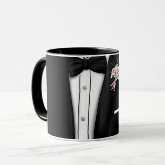 Mug Tuxedo élégant pour homme avec boutonnière de pivo