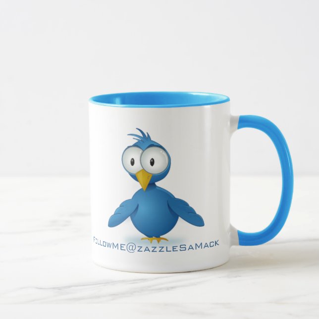 Mug Twitter Suivez-moi @ Votre Nom D'Utilisateur (Droite)