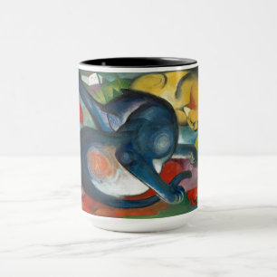 Mug Two Cats, Blue and Yellow (1912) par Franz Marc