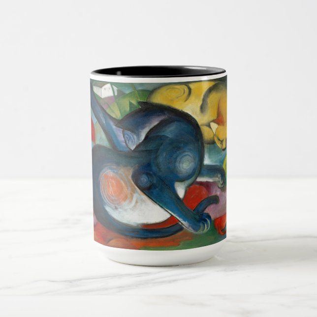 Mug Two Cats, Blue and Yellow (1912) par Franz Marc (Centre)