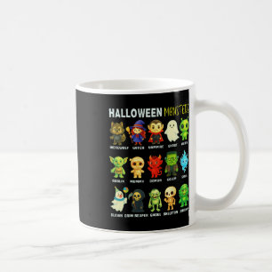 Mug Types De Monstres Halloween Poster Éducatif Pour