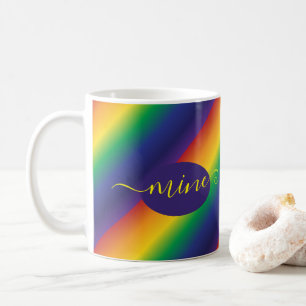 Mug Typographie arc-en-ciel jaune violet