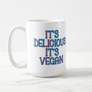 Mug Typographie Bleue C'est délicieux C'est Vegan