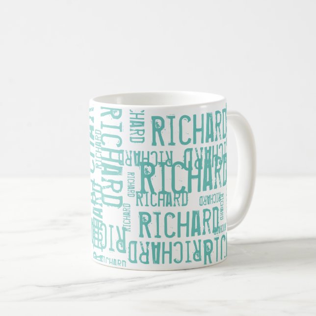 Mug typographie bleue cool et moderne (Devant droit)