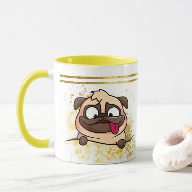 Mug Typographie Cool simple et moderne Nom et photo (Avec donut)
