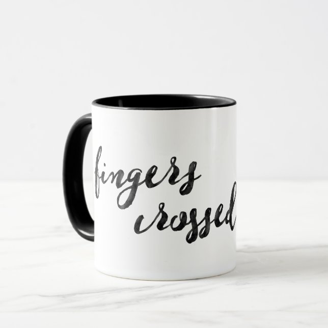 Mug Typographie croisée des doigts (Devant gauche)
