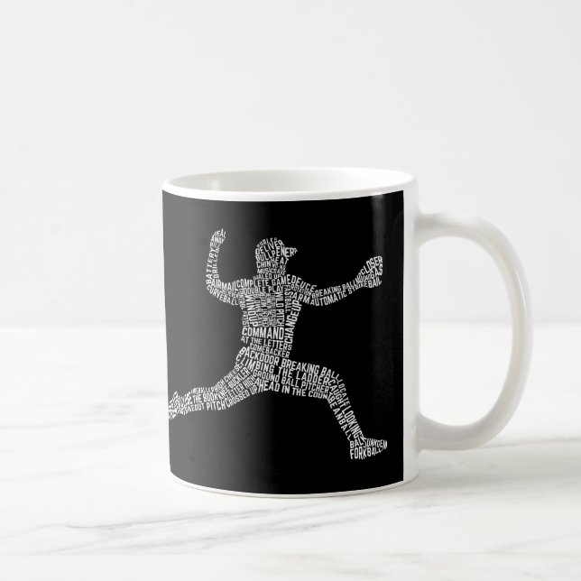 Mug Typographie de baseball Mot Art (Droite)