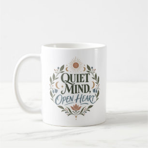 Mug Typographie de bien-être Quiet Mind Open Heart