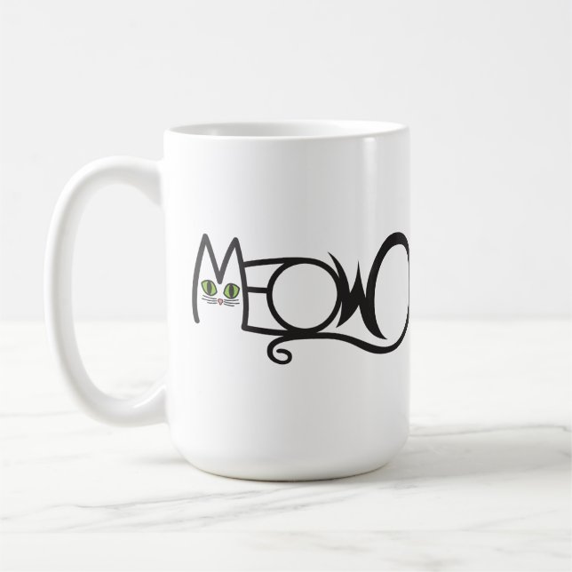 Mug Typographie de chat Miaou (Gauche)
