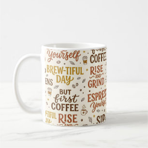Mug Typographie de jeu de mots sur le café