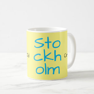 Mug Typographie de la vieille ville de Stockholm