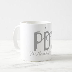 Mug Typographie de l'aéroport PDX Portland